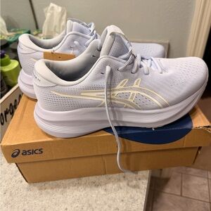 Asics Light Blue and Cream Athletic Shoes